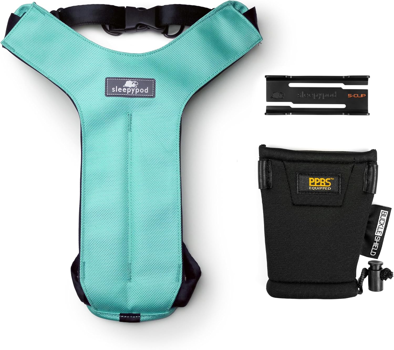 Türkises Sleepypod Clickit Sport Auto-Sicherheitsgeschirr für Hunde