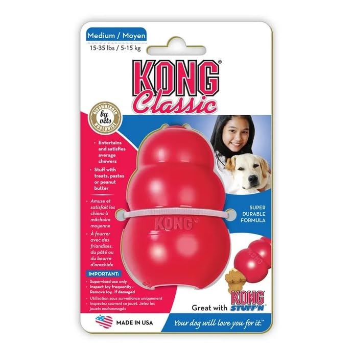 Rotes KONG Classic Kauspielzeug für Hunde